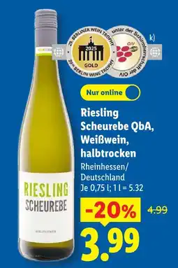 Lidl Riesling scheurebe qba Angebot