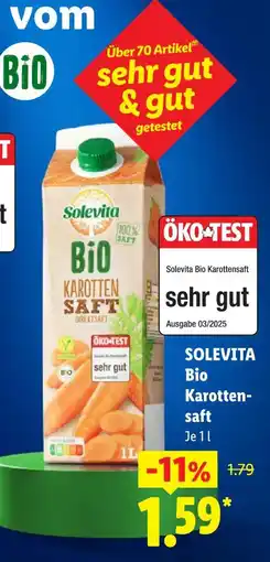 Lidl Solevita bio karottensaft Angebot