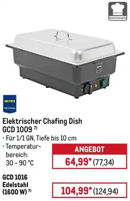 METRO METRO PROFESSIONAL Elektrischer Chafing Dish GCD 1009 Angebot