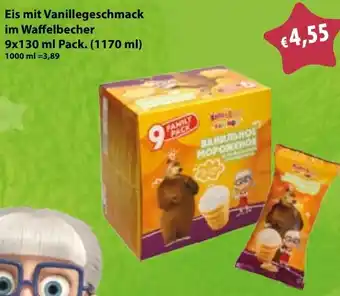 Mix Markt Eis mit Vanillegeschmack im Waffelbecher Angebot