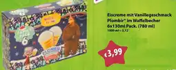 Mix Markt Eiscreme mit Vanillegeschmack Plombir im Waffelbecher Angebot