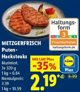 Lidl METZGERFRISCH Puten Hacksteaks Angebot