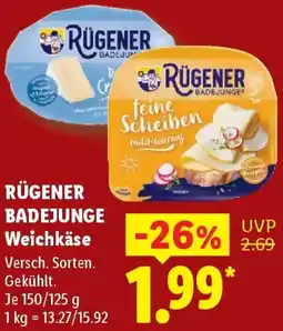 Lidl RÜGENER BADEJUNGE Weichkäse Angebot