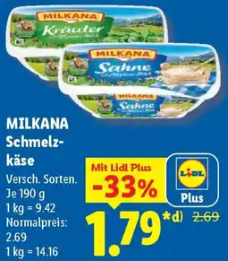 Lidl MILKANA Schmelzkäse Angebot