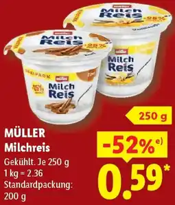 Lidl MÜLLER Milchreis Angebot