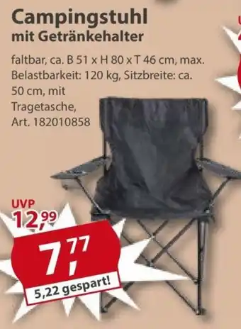 Sonderpreis Baumarkt Campingstuhl mit Getränkehalter Angebot