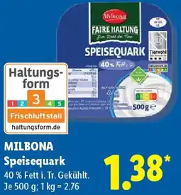 Lidl MILBONA Speisequark Angebot