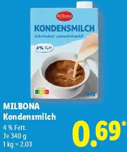 Lidl MILBONA Kondensmilch Angebot
