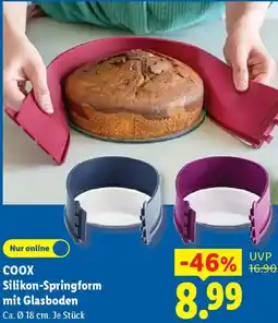 Lidl COOX Silikon-Springform mit Glasboden Angebot