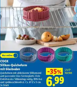 Lidl COOX Silikon-Quicheform mit Glasboden Angebot