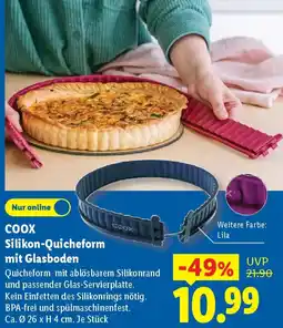 Lidl COOX Silikon-Quicheform mit Glasboden Angebot