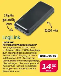 NETTO LOGILINK Powerbank PA0323 schwarz Angebot