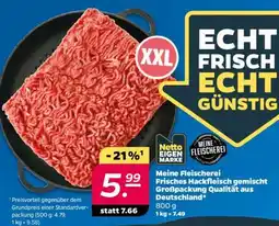 NETTO Meine Fleischerei Frisches Hackfleisch gemischt Angebot