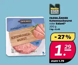 NETTO FARMLÄNDER Katenrauchwurst oder Salami Angebot