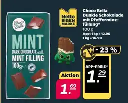 NETTO Choco Bella Dunkle Schokolade mit Pfefferminzfüllung Angebot