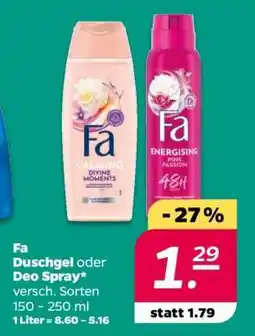 NETTO Fa Duschgel oder Deo Spray Angebot