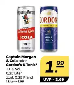NETTO Captain Morgan & Cola oder Gordon’s & Tonic Angebot