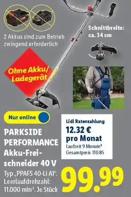 Lidl PARKSIDE PERFORMANCE Akku-Freischneider 40 V Angebot