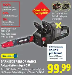Lidl PARKSIDE PERFORMANCE Akku-Kettensäge 40 V Angebot