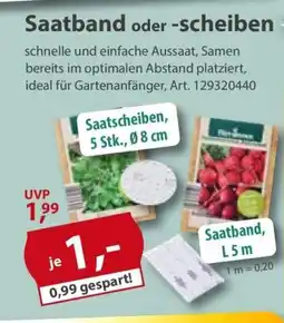 Sonderpreis Baumarkt Saatband oder -scheiben Angebot