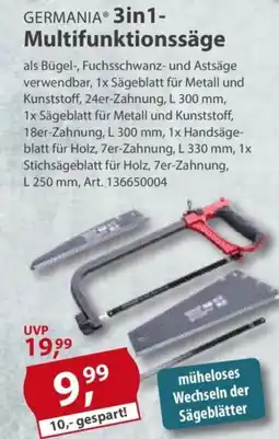 Sonderpreis Baumarkt GERMANIA 3in1- Multifunktionssäge Angebot
