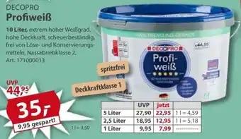 Sonderpreis Baumarkt DECOPRO Profiweiß Angebot