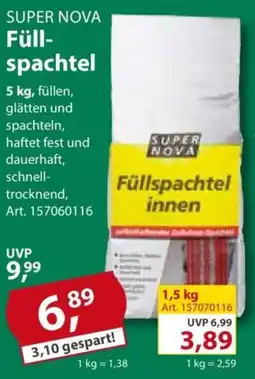 Sonderpreis Baumarkt SUPER NOVA Füllspachtel Angebot