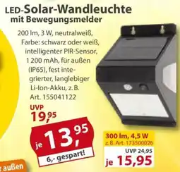 Sonderpreis Baumarkt LED-Solar-Wandleuchte mit Bewegungsmelder Angebot