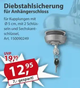 Sonderpreis Baumarkt Diebstahlsicherung für Anhängerschloss Angebot