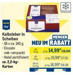 METRO METRO Chef Kalbsleber in Scheiben Angebot