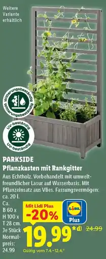 Lidl PARKSIDE Pflanzkasten mit Rankgitter Angebot