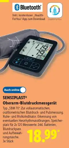 Lidl SENSIPLAST Oberarm-Blutdruckmessgerät Angebot