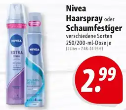 Nah & Frisch Nivea Haarspray oder Schaumfestiger Angebot