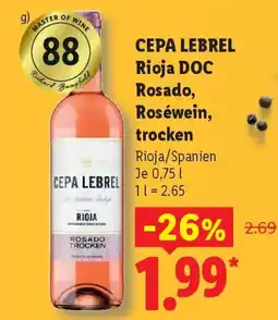Lidl CEPA LEBREL Rioja DOC Rosado, Roséwein, trocken Angebot