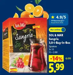 Lidl SOL & MAR Sangria Bag-in-Box Angebot