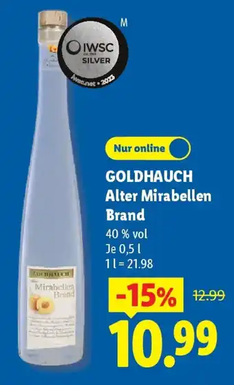 Lidl GOLDHAUCH Alter Mirabellen Brand Angebot