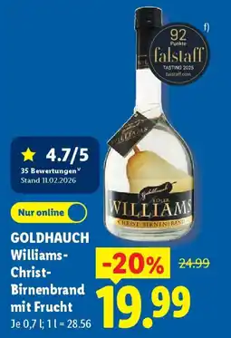 Lidl GOLDHAUCH Williams- Christ- Birnenbrand mit Frucht Angebot