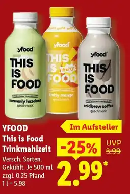 Lidl YFOOD This is Food Trinkmahlzeit Angebot