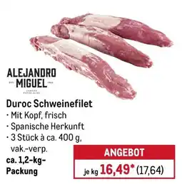METRO ALEJANDRO MIGUEL Duroc Schweinefilet Angebot