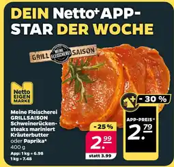 NETTO Meine fleischerei grillsaison schweinerückensteaks Angebot