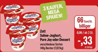Feneberg Zott Sahne-Joghurt, Pure Joy oder Dessert Angebot