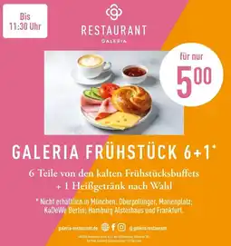 Galeria Markthalle Galeria frühstück 6+1 Angebot