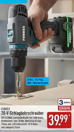 Aldi Nord FERREX 20-V-Schlagbohrschrauber Angebot