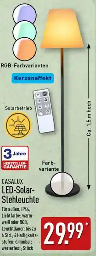 Aldi Nord CASALUX LED-Solar Stehleuchte Angebot