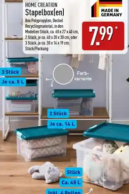 Aldi Nord HOME CREATION Stapelbox(en) Angebot