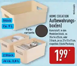 Aldi Nord HOME CREATION Aufbewahrungs- box(en) Angebot