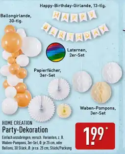 Aldi Nord HOME CREATION Party-Dekoration Angebot