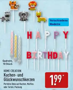 Aldi Nord HOME CREATION Kuchen und Glückwunschkerzen Angebot