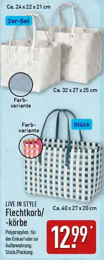 Aldi Nord LIVE IN STYLE Flechtkorb / körbe Angebot