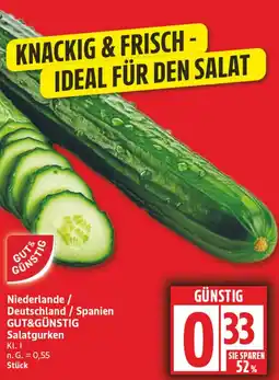 Aldi Nord Niederlande / Deutschland / Spanien GUT&GÜNSTIG Salatgurken Angebot